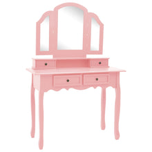 Kaptafelset Met Kruk 00X40X46 Cm Paulowniahout Roze
