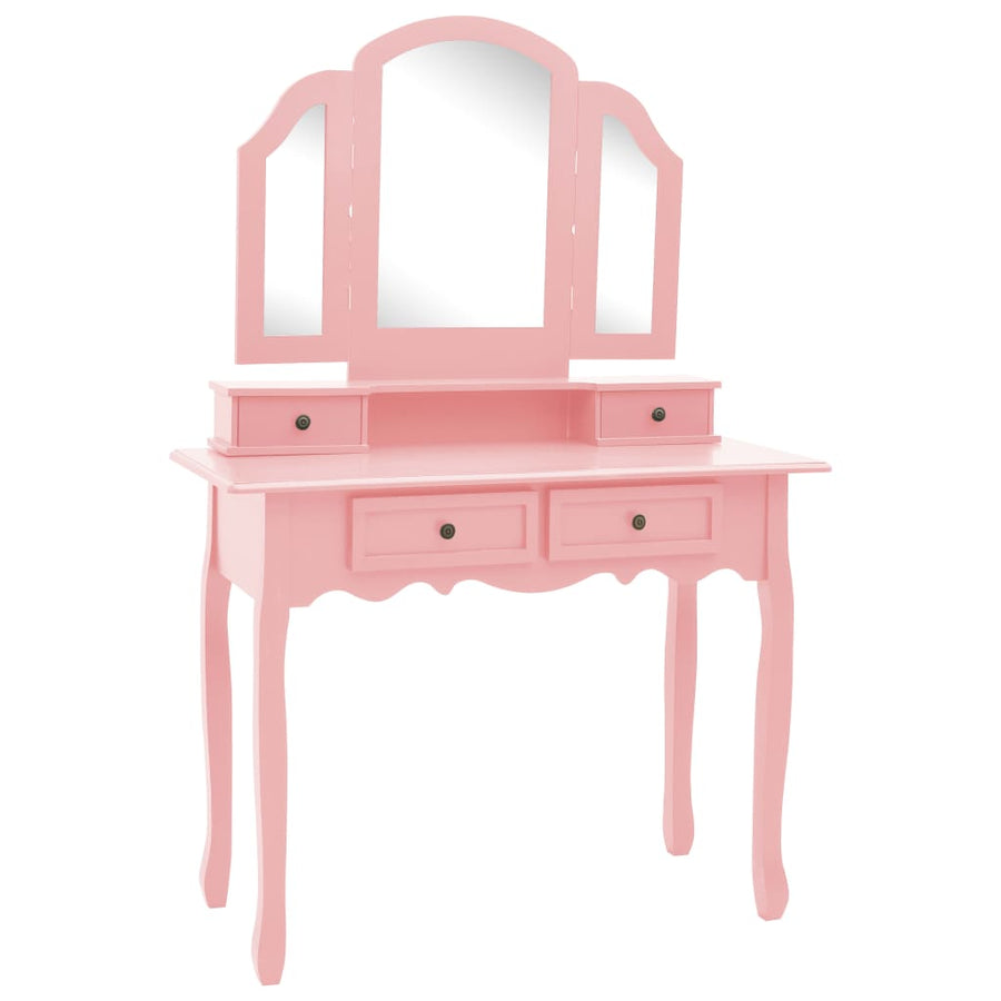 Kaptafelset Met Kruk 00X40X46 Cm Paulowniahout Roze