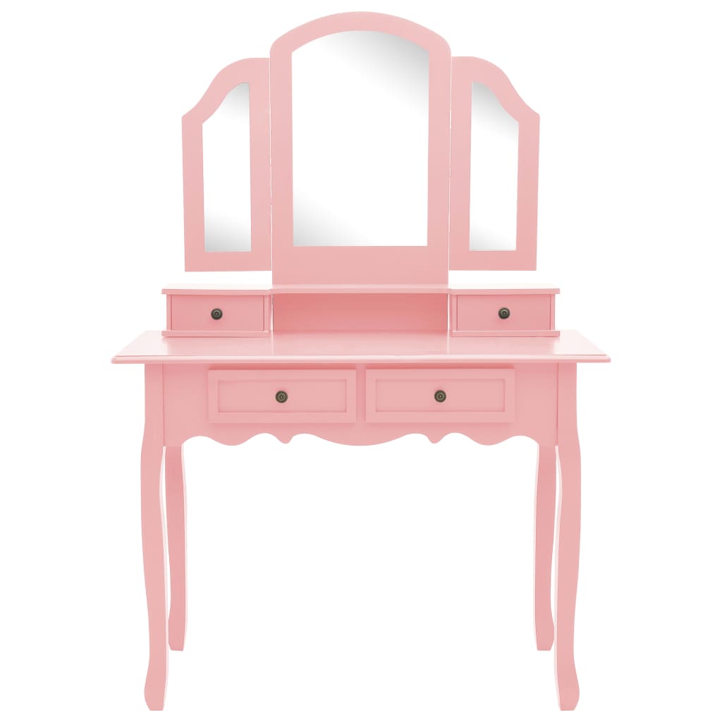 Kaptafelset Met Kruk 00X40X46 Cm Paulowniahout Roze