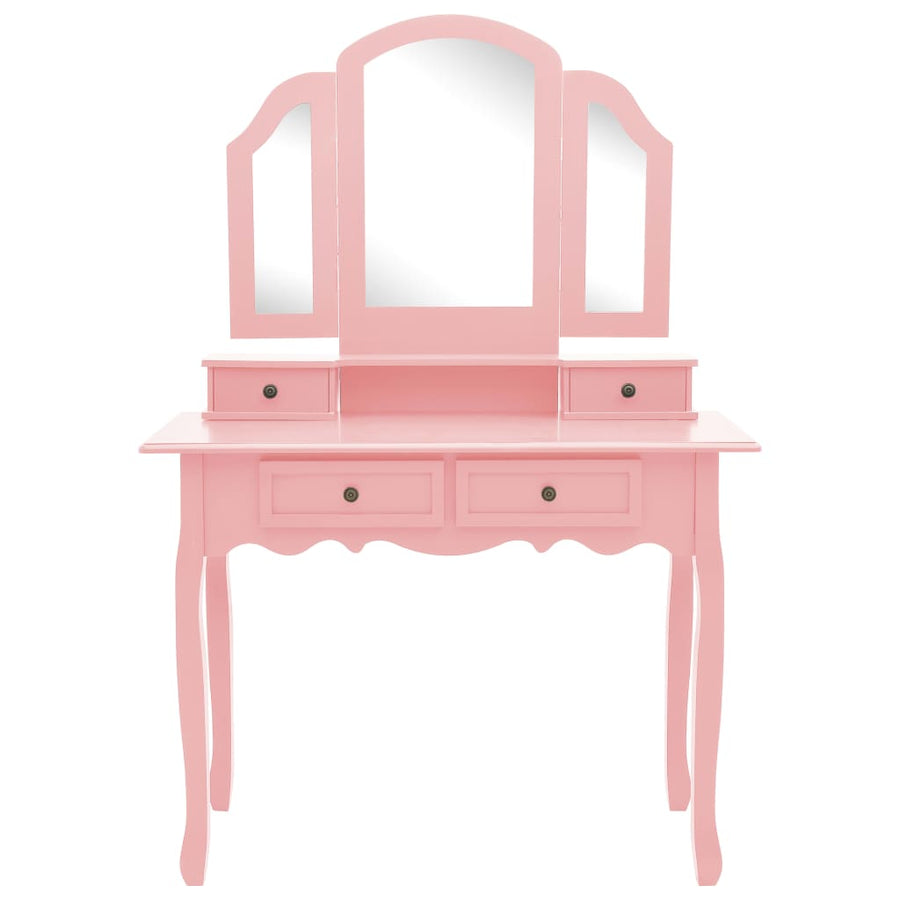 Kaptafelset Met Kruk 00X40X46 Cm Paulowniahout Roze