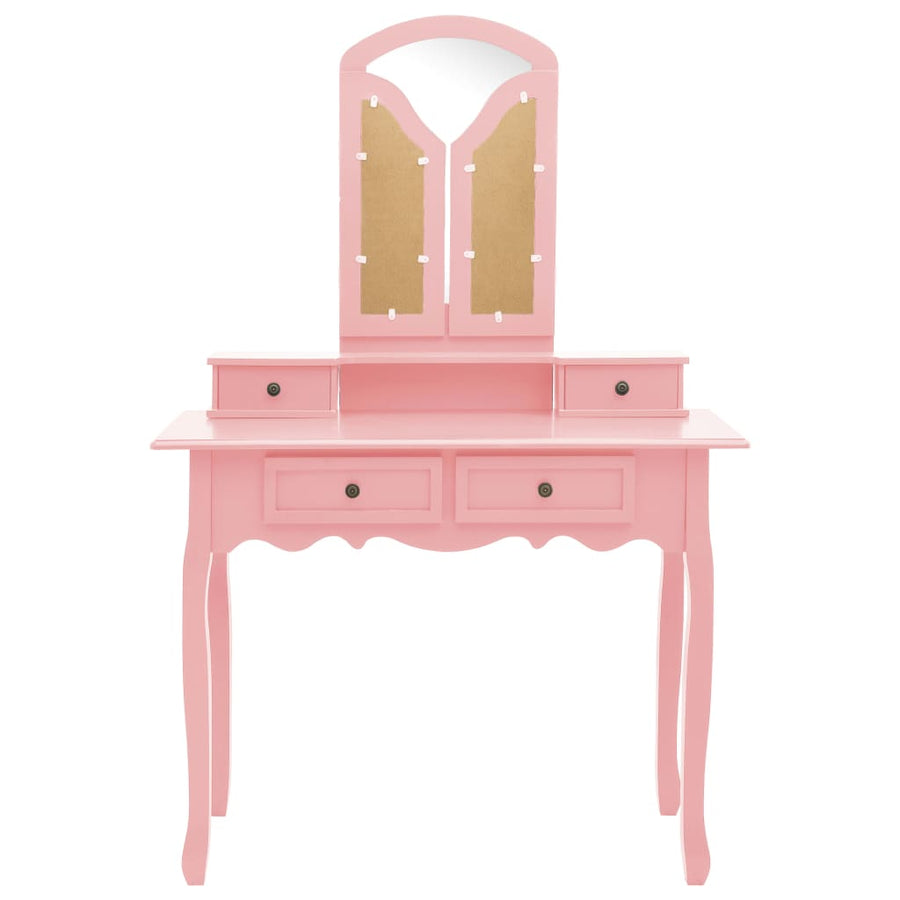 Kaptafelset Met Kruk 00X40X46 Cm Paulowniahout Roze
