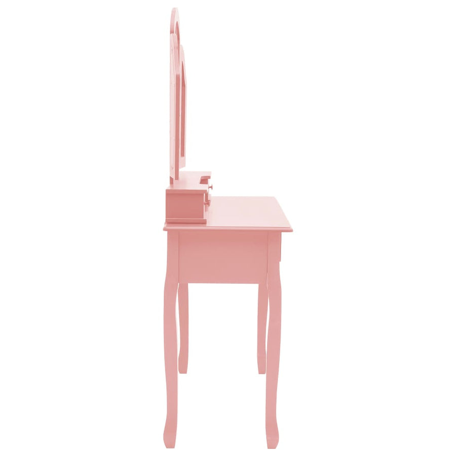 Kaptafelset Met Kruk 00X40X46 Cm Paulowniahout Roze