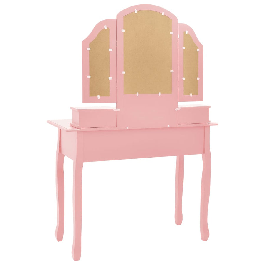 Kaptafelset Met Kruk 00X40X46 Cm Paulowniahout Roze