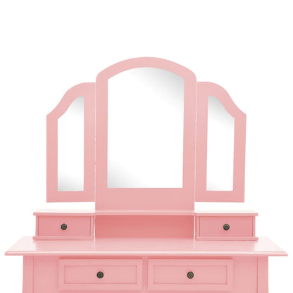 Kaptafelset Met Kruk 00X40X46 Cm Paulowniahout Roze