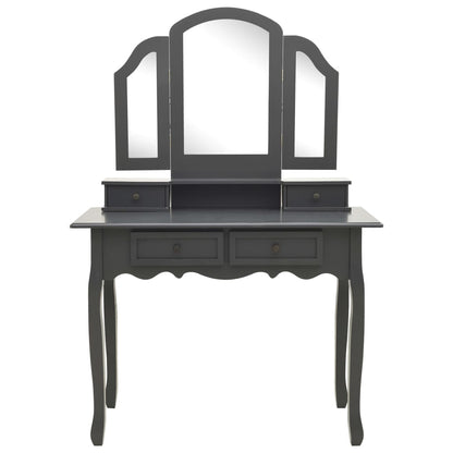 Kaptafelset Met Kruk 00X40X46 Cm Paulowniahout Grijs
