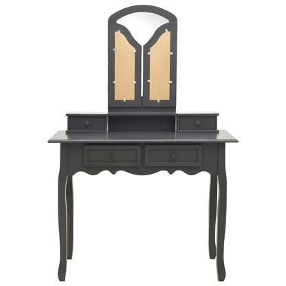 Kaptafelset Met Kruk 00X40X46 Cm Paulowniahout Grijs