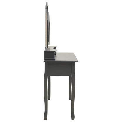 Kaptafelset Met Kruk 00X40X46 Cm Paulowniahout Grijs