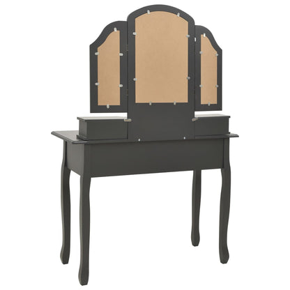 Kaptafelset Met Kruk 00X40X46 Cm Paulowniahout Grijs