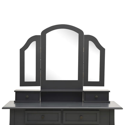 Kaptafelset Met Kruk 00X40X46 Cm Paulowniahout Grijs