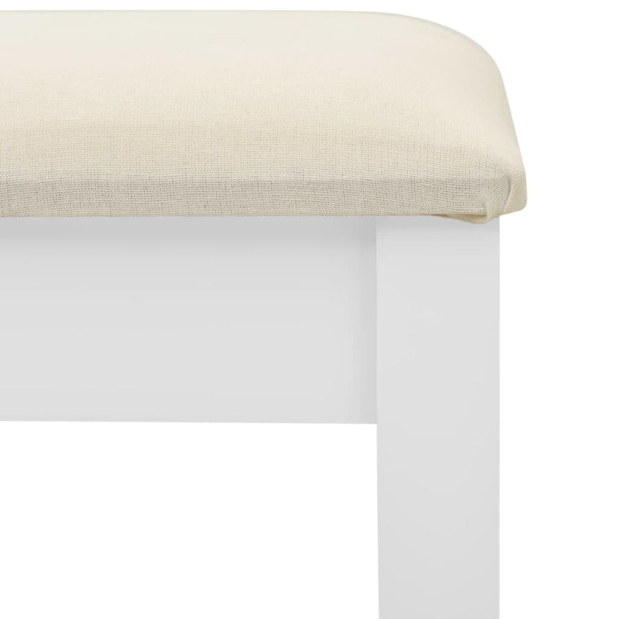 Kaptafel Met Kruk 65X36X28 Cm Paulowniahout Mdf Wit