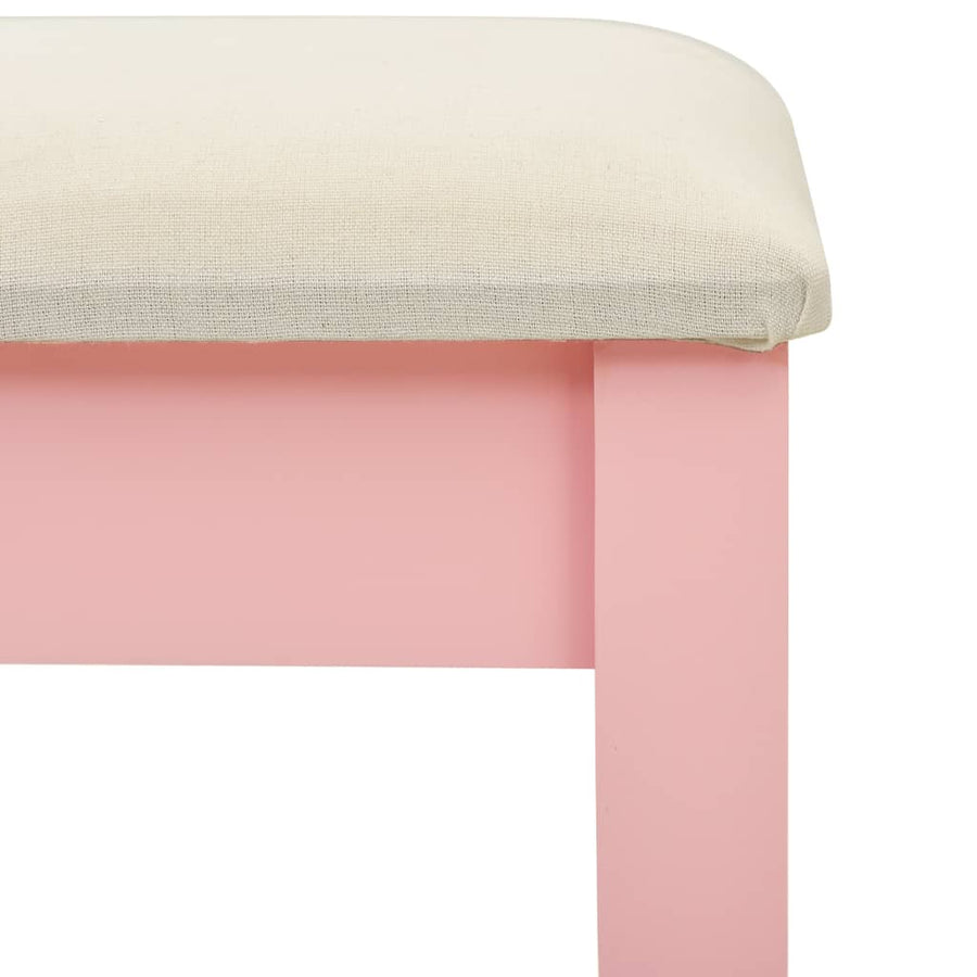 Kaptafel Met Kruk 65X36X28 Cm Paulowniahout Mdf Roze