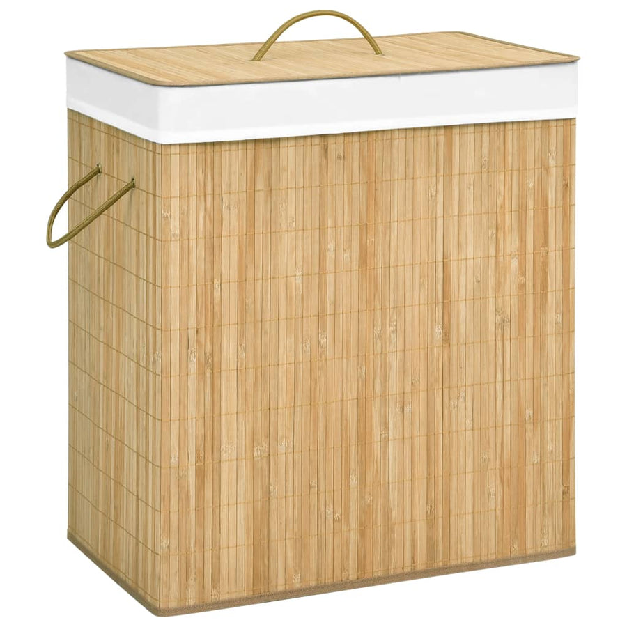 Wasmand met 2 vakken 100 L bamboe