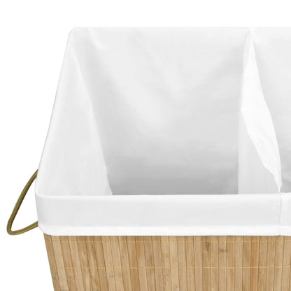 Wasmand met 2 vakken 100 L bamboe