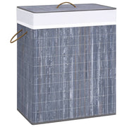 Wasmand 100L 2 vakken bamboe grijs