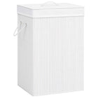 Wasmand 72L 2 vakken bamboe wit