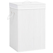 Wasmand 72L 2 vakken bamboe wit