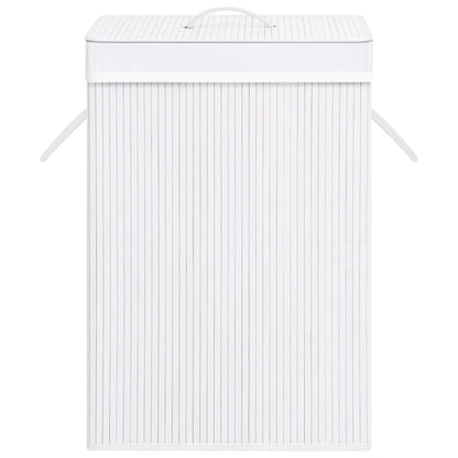 Wasmand met 2 vakken 72 L bamboe wit