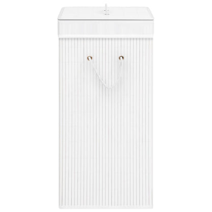Wasmand met 2 vakken 72 L bamboe wit