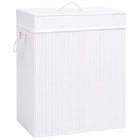 Wasmand 100L 2 vakken bamboe wit