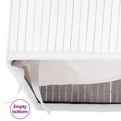 Wasmand met 2 vakken 100 L bamboe wit