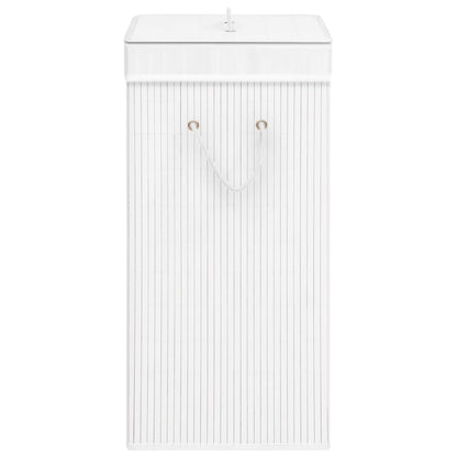 Wasmand met 1 vak bamboe wit