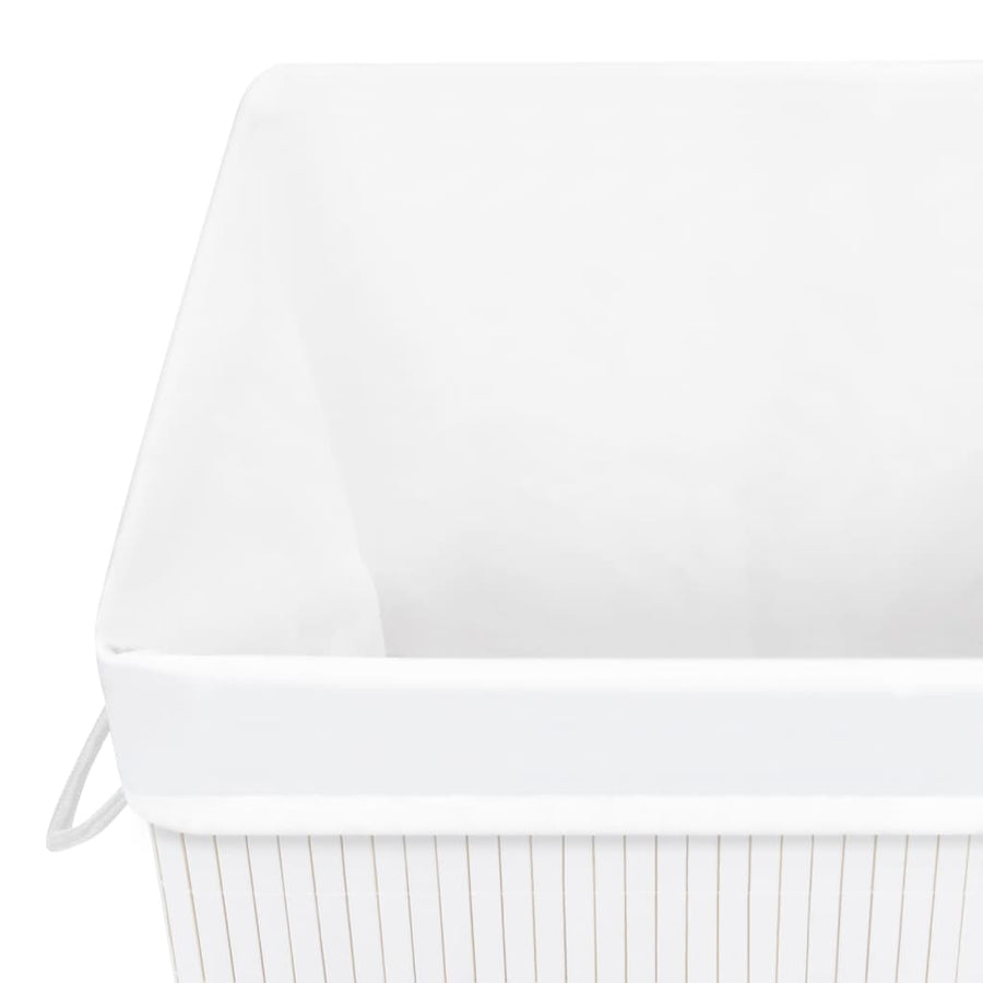 Wasmand met 1 vak bamboe wit