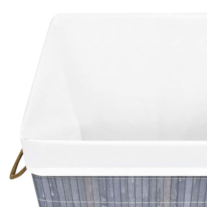 Wasmand met 1 vak bamboe grijs