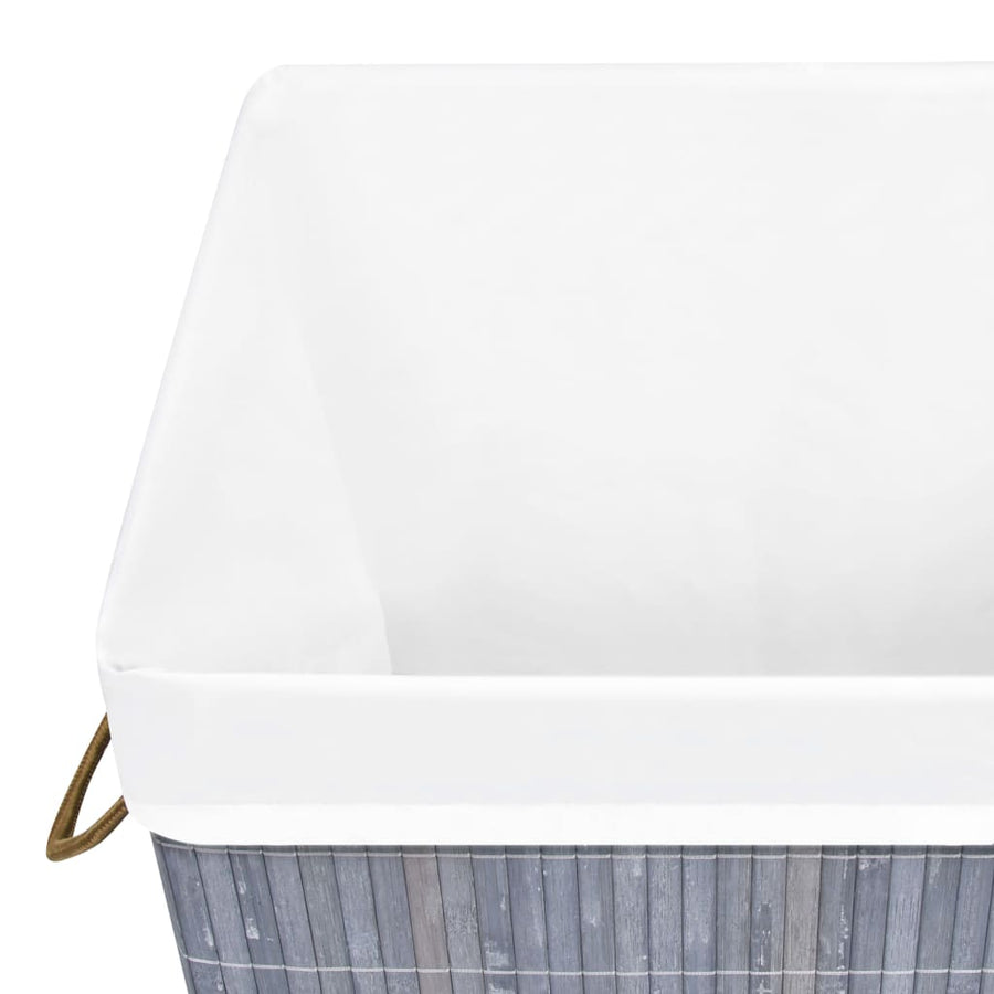 Wasmand met 1 vak bamboe grijs