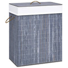 Wasmand 83L bamboe grijs