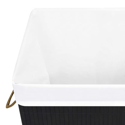 Wasmand met 1 vak bamboe zwart