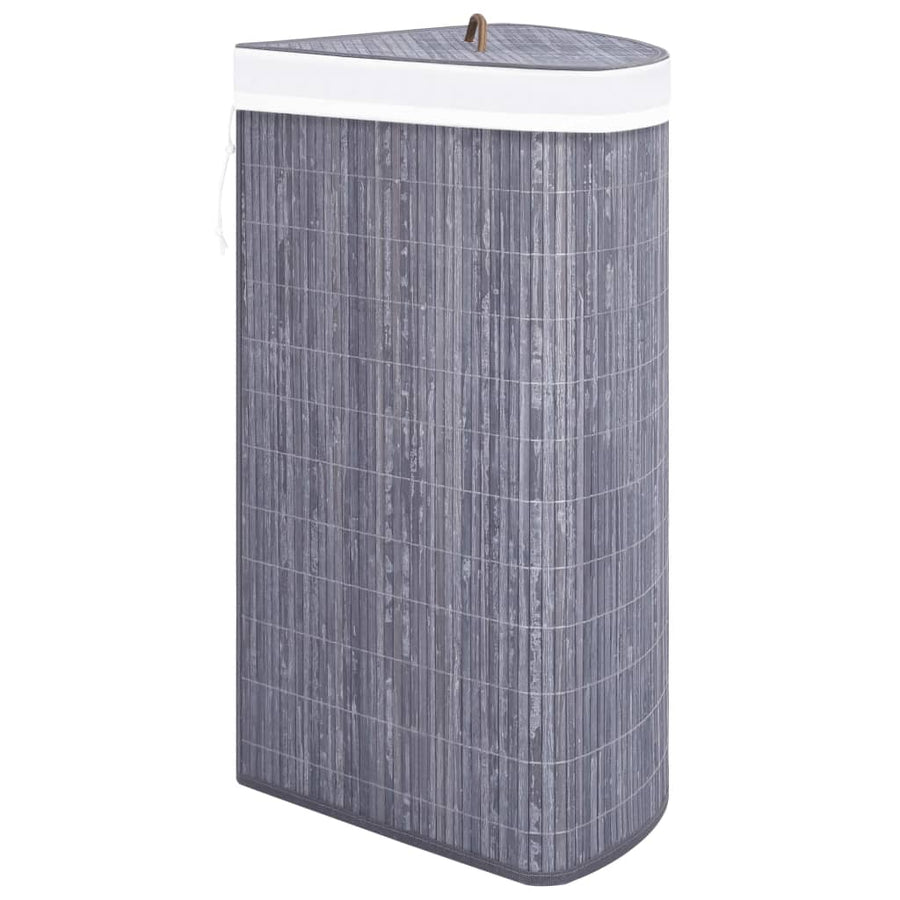 Hoekwasmand 60 L bamboe grijs