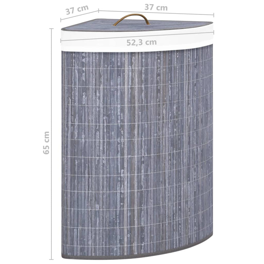 Hoekwasmand 60 L bamboe grijs