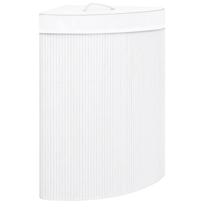 Hoekwasmand 60 L bamboe wit