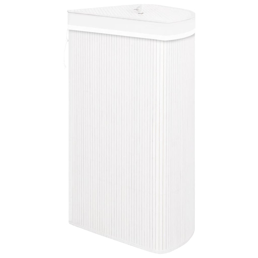 Hoekwasmand 60 L bamboe wit