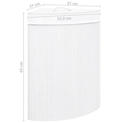 Hoekwasmand 60 L bamboe wit