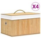 Opbergbox bamboe 4 stuks 31x31x20 cm