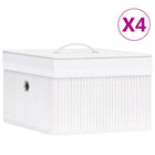 Opbergboxen bamboe wit 4 stuks 31x31x20 cm
