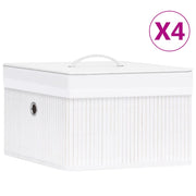 Storage boxes 4 pcs bamboo white