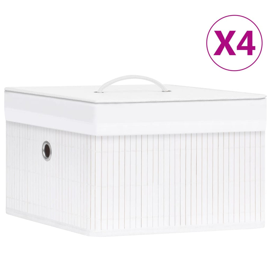 Opbergboxen Bamboe Wit