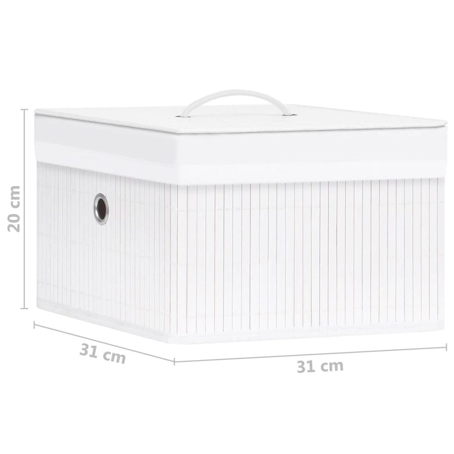 Opbergboxen Bamboe Wit