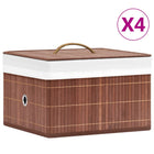 Opbergboxen 4 stuks bamboe bruin 31x31x20 cm
