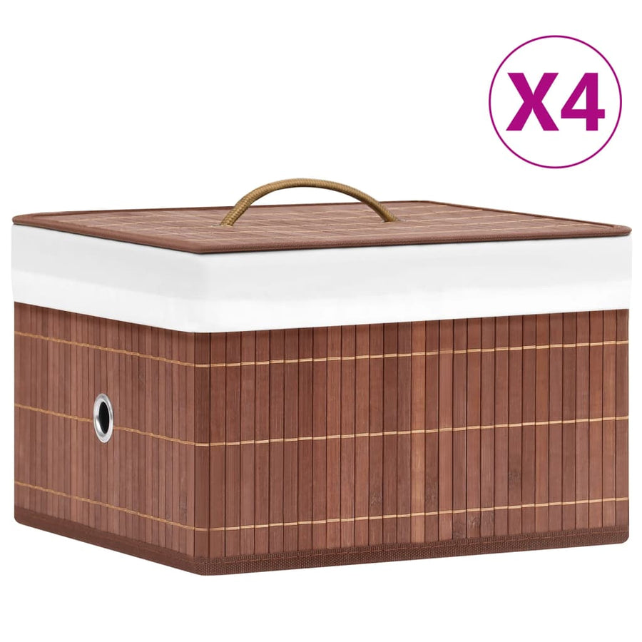 Opbergboxen Bamboe Bruin