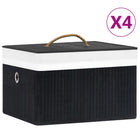 Opbergboxen 4 st bamboe zwart 31x31x20 cm