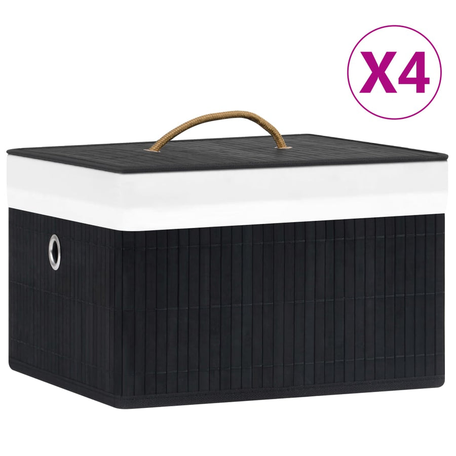 Opbergboxen Bamboe Zwart