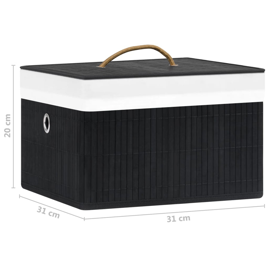 Opbergboxen Bamboe Zwart