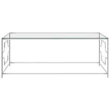Salontafel Roestvrij Staal En Glas Zilverkleurig