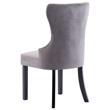 Eetkamerstoelen Fluweel 2 Grijs