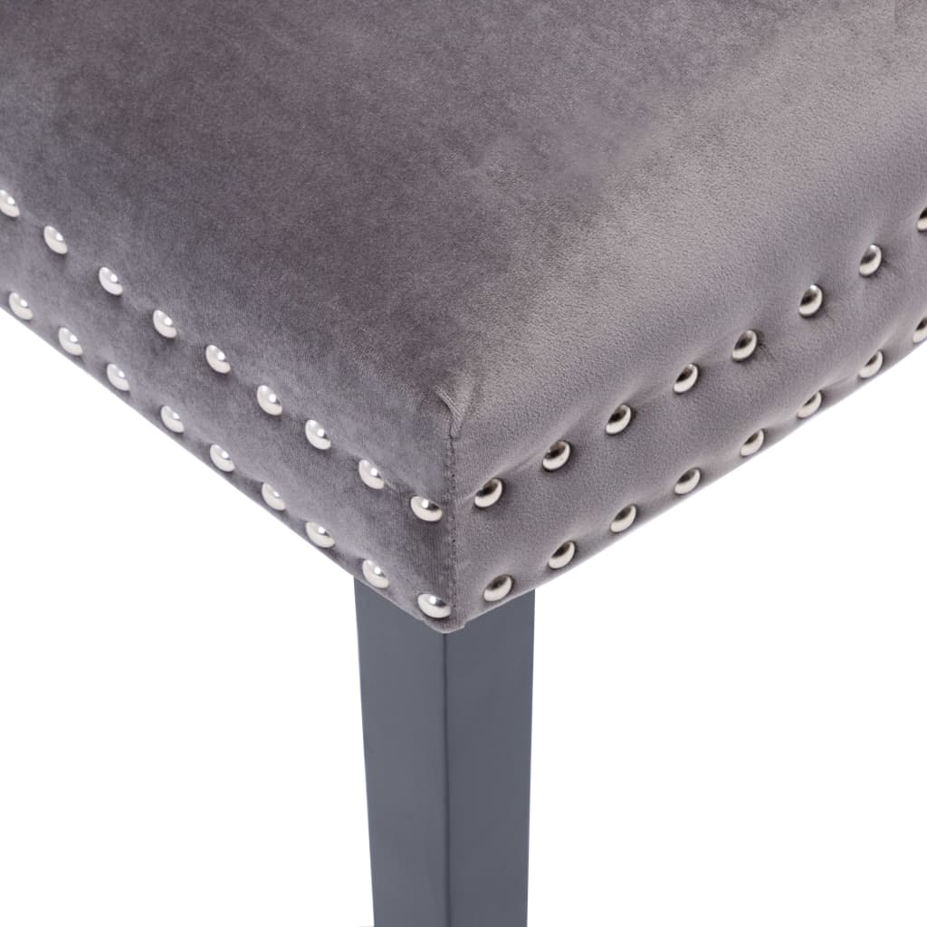 Eetkamerstoelen Fluweel 2 Grijs