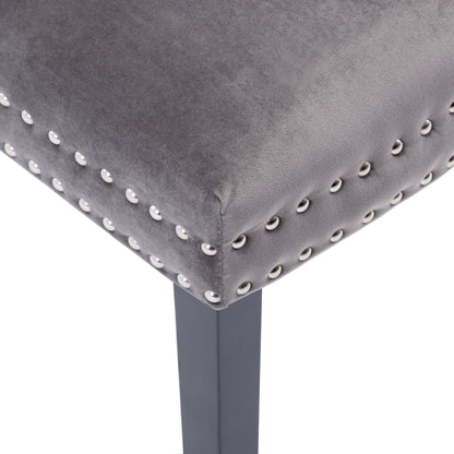 Eetkamerstoelen Fluweel 2 Grijs