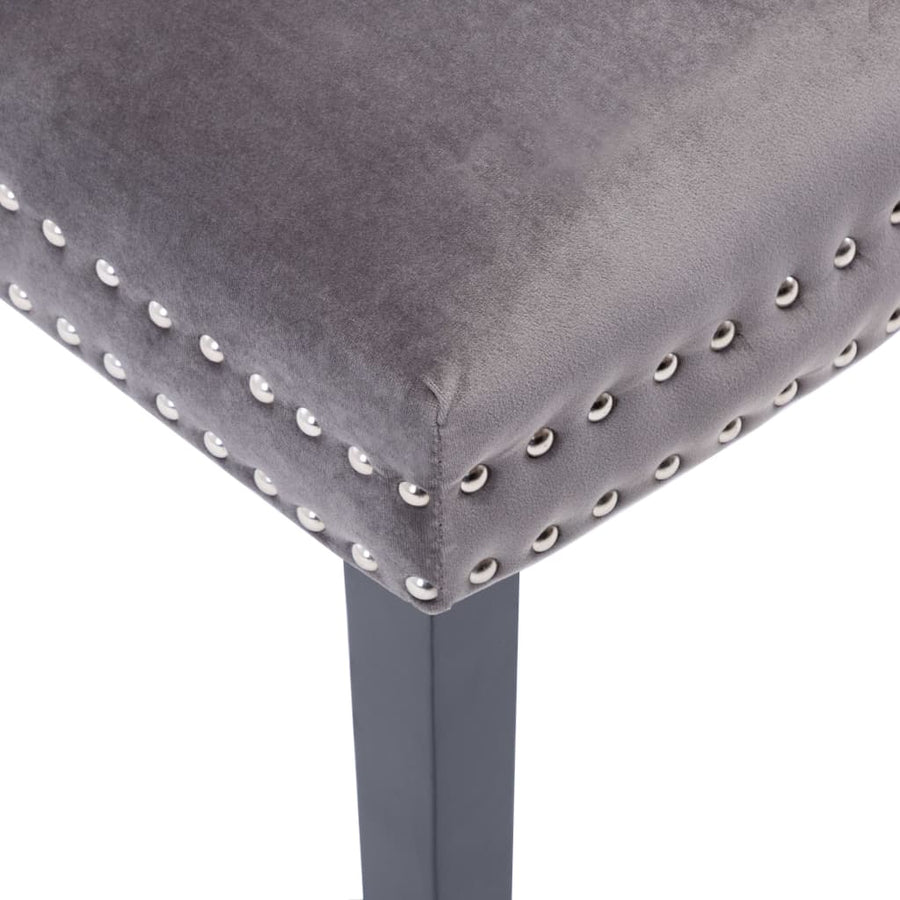 Eetkamerstoelen Fluweel 2 Grijs